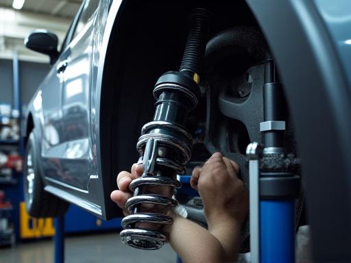 高性能サスペンションパーツの取り付け